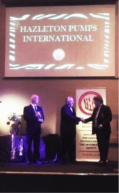 Mr. Thys Wehmeyer receiving the SAFA award for the Most Innovative Product or Engineer Solution of the Year 2015