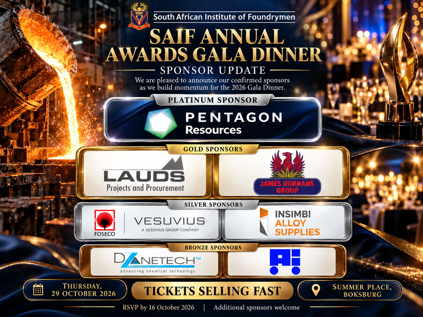SAIF 60th Annual Awards Gala Dinner confirmed sponsors