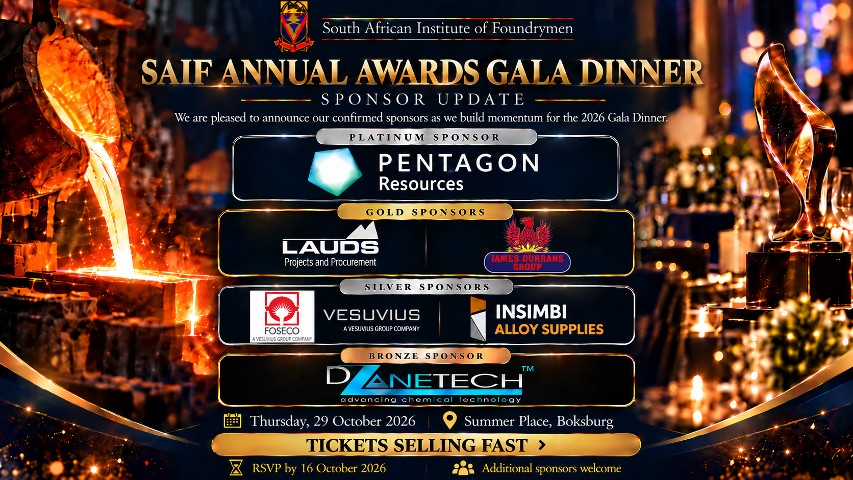 SAIF 60th Annual Awards Gala Dinner confirmed sponsors